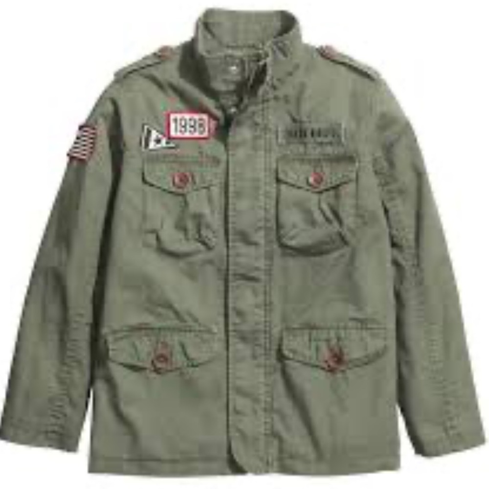 H&M | Kids Olive Green Cargo Jacket sz 12/13 Large